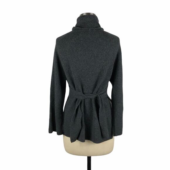 CHARLI Gray Wool Turtleneck Belted Sweater XS Soft - Picture 3 of 8